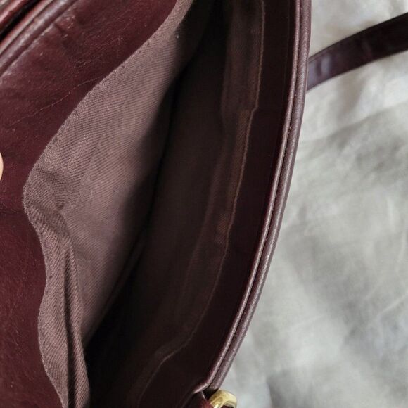 Del Mano Genuine Leather Handbag brown hobo carry strap purse Vintage EUC - Picture 5 of 10